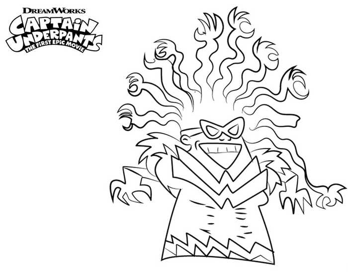 Captain Underpants Movie Coloring Page Tara Ribble