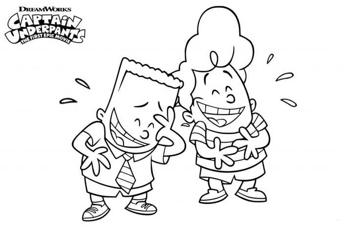 Captain Underpants Movie Coloring Page