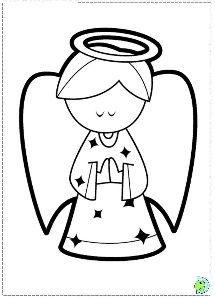 Cartoon Praying Angel Coloring Printable