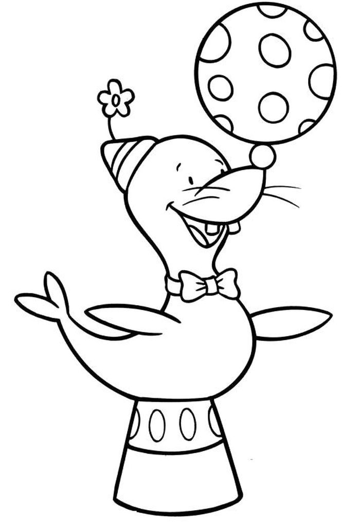 Cartoon Seal Coloring Pages
