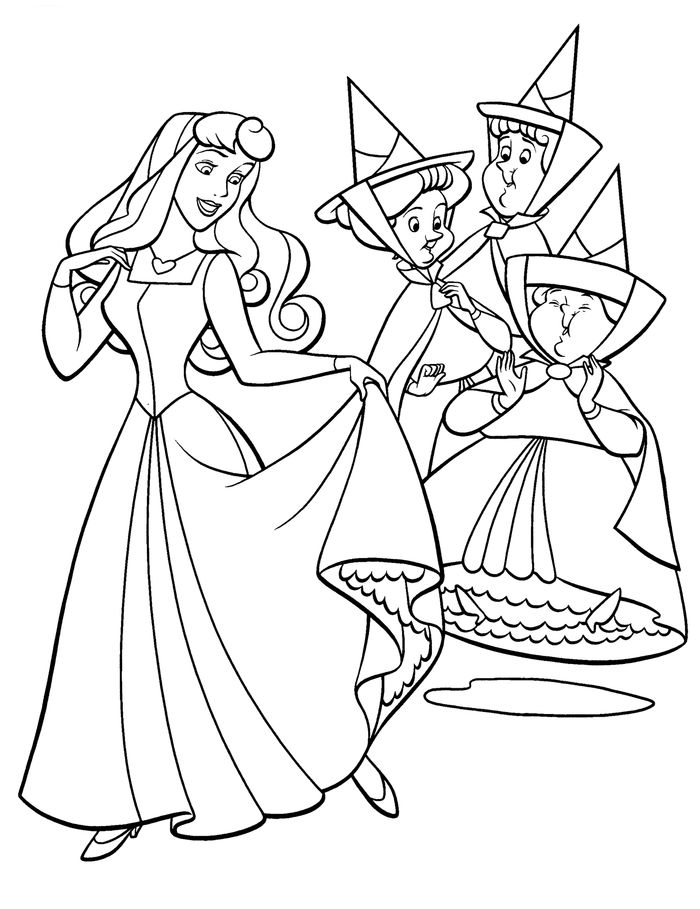 Cartoon Sleeping Beauty Coloring Pages