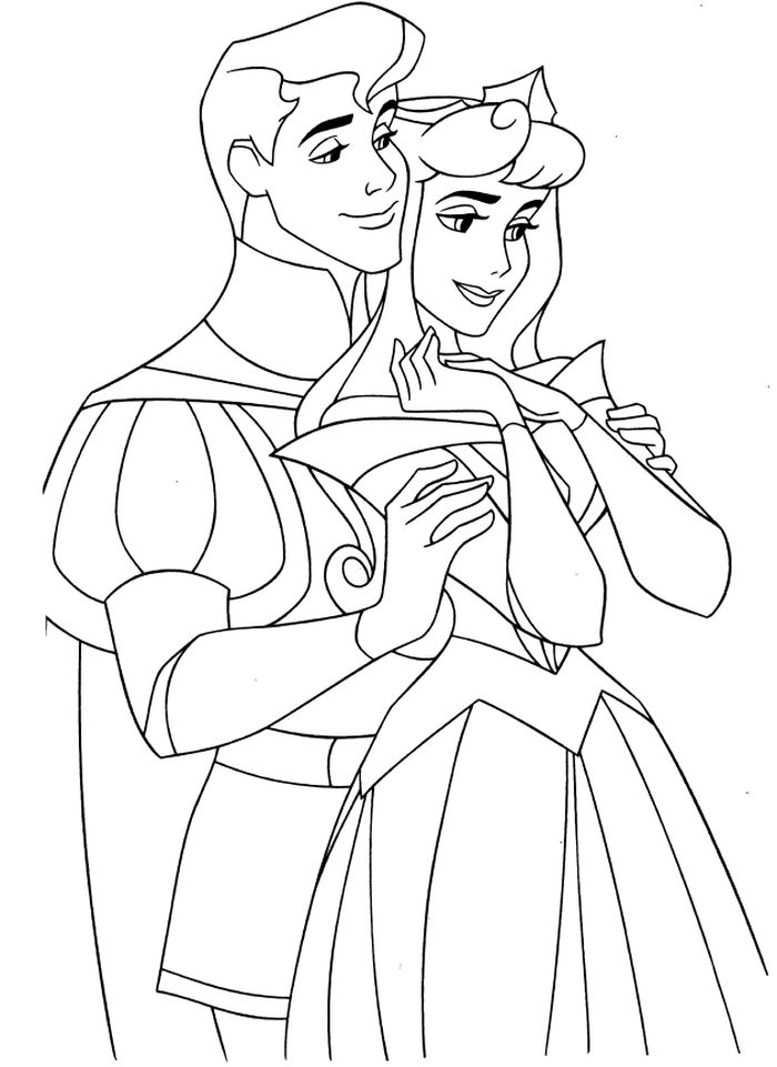 Cartoon Sleeping Beauty Sleeping Coloring Pages