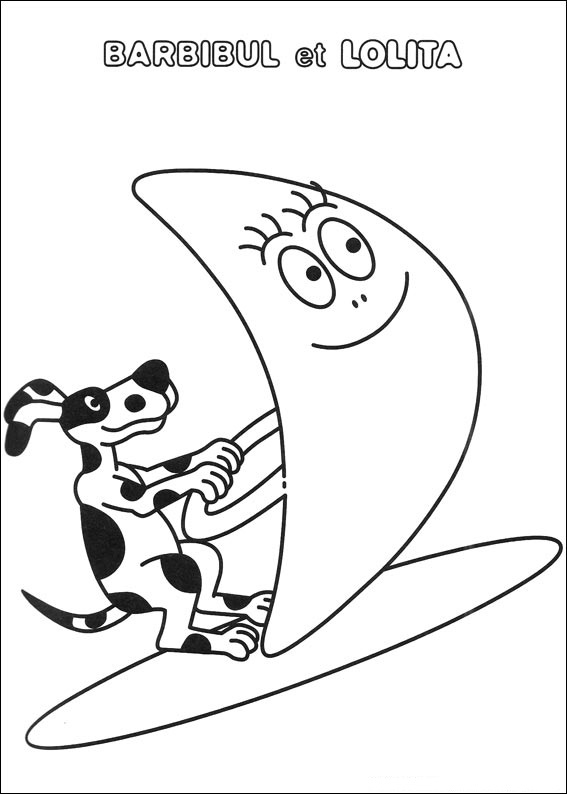 cartoon wind surfing coloring pages