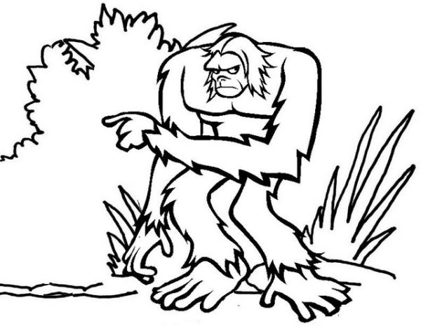 Cartoon Yeti Coloring Page for Child
