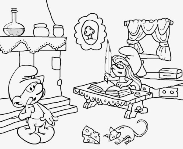 Cartoon smurf cool coloring pages