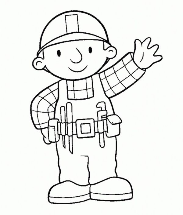 Cartoon worker bob the builder coloring pages