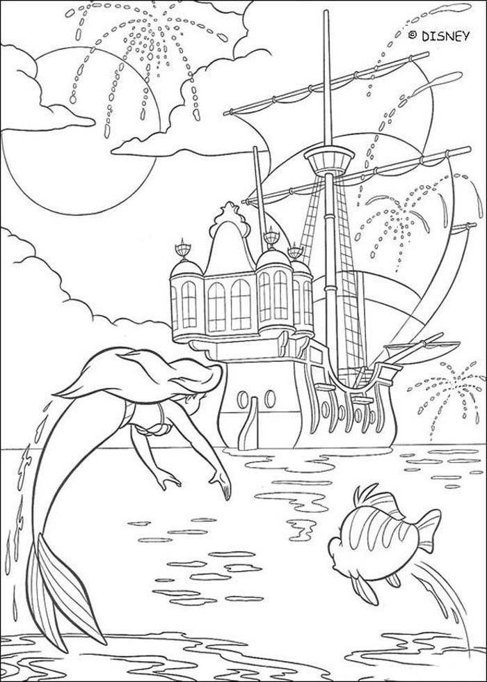 Castle And Fireworks Coloring Pages