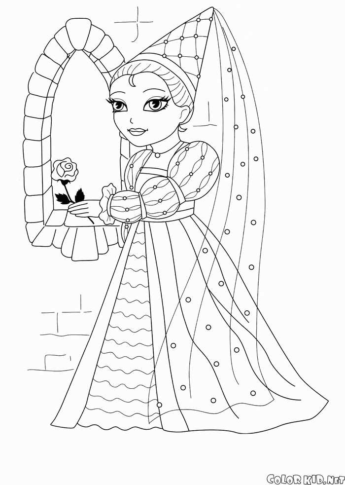 Castle And Princess Coloring Pages