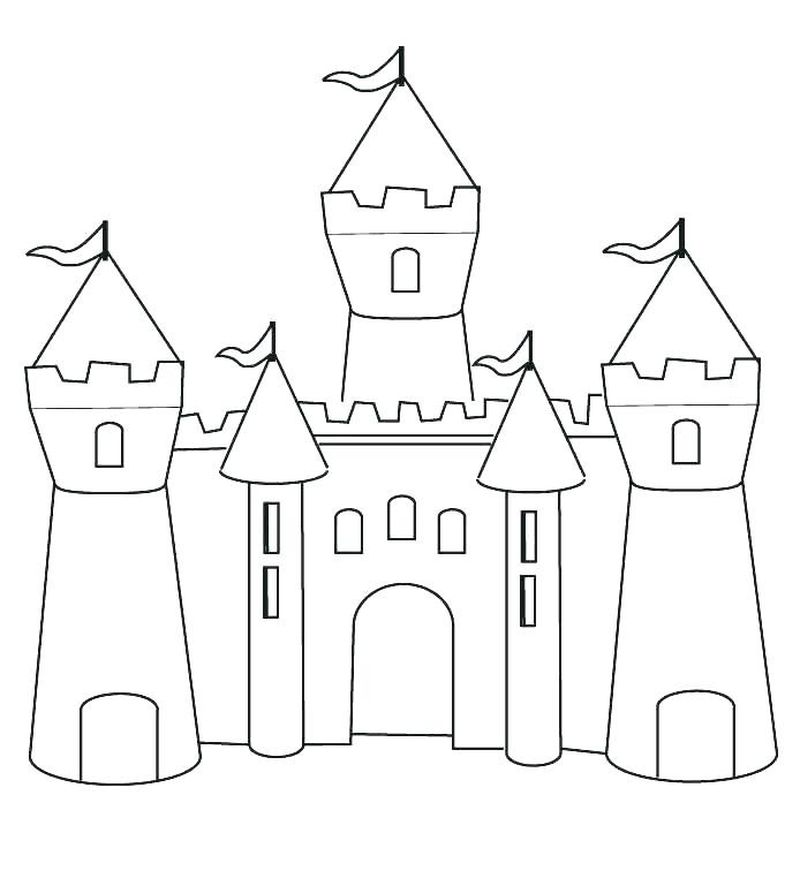 Castle And Princess Coloring Pages