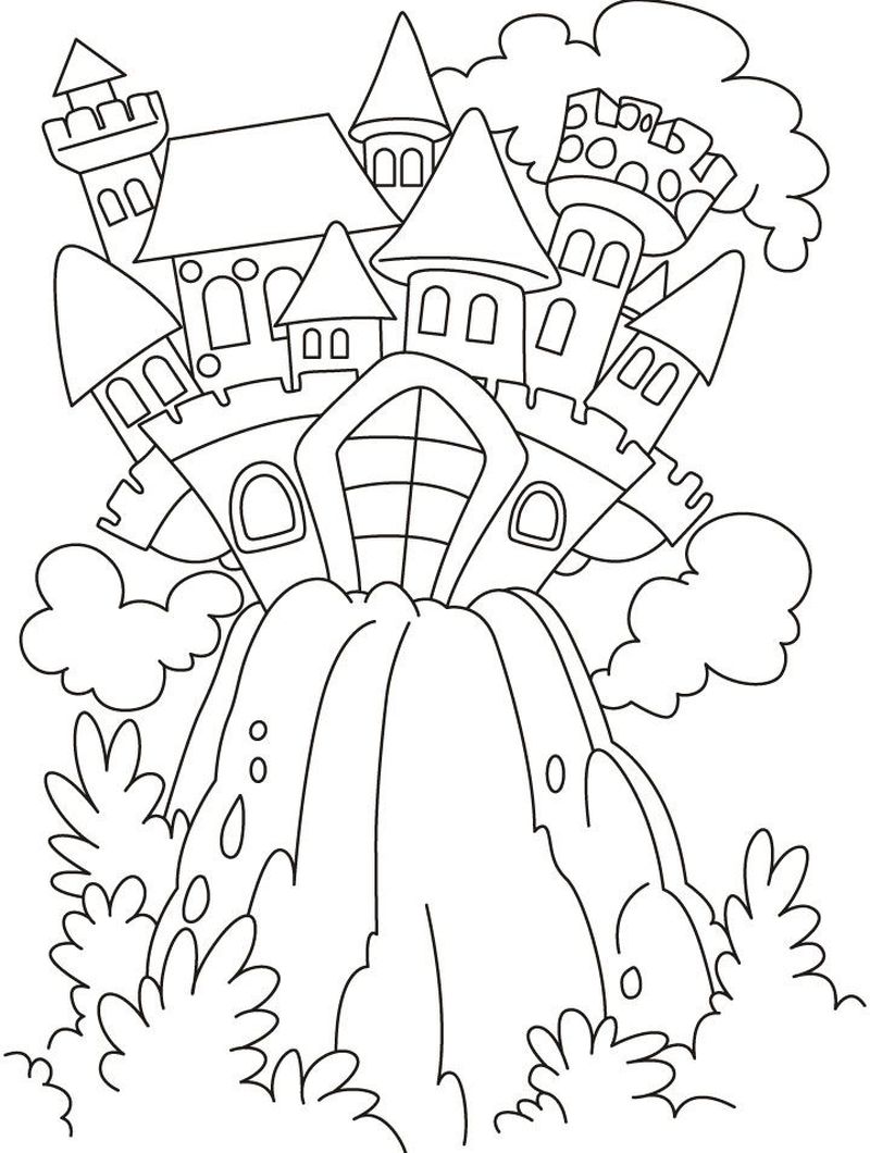 Castle Coloring Pages With Horses