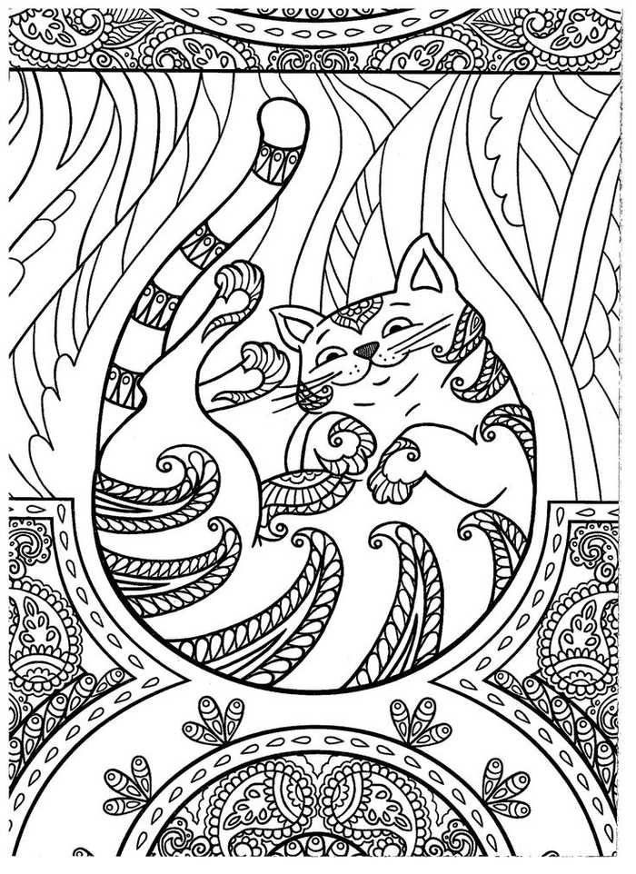 Cat Art For Adult Coloring