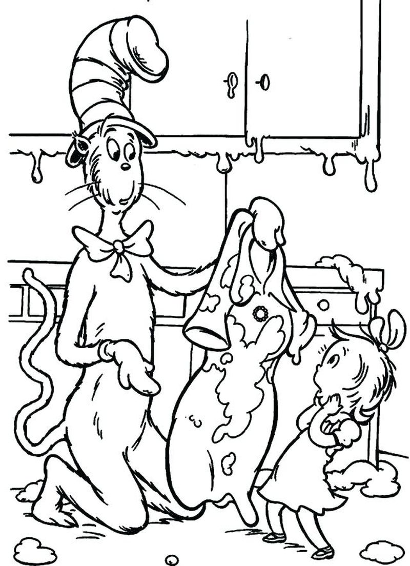 Cat In The Hat Coloring Pages PDF - Coloringfolder.com