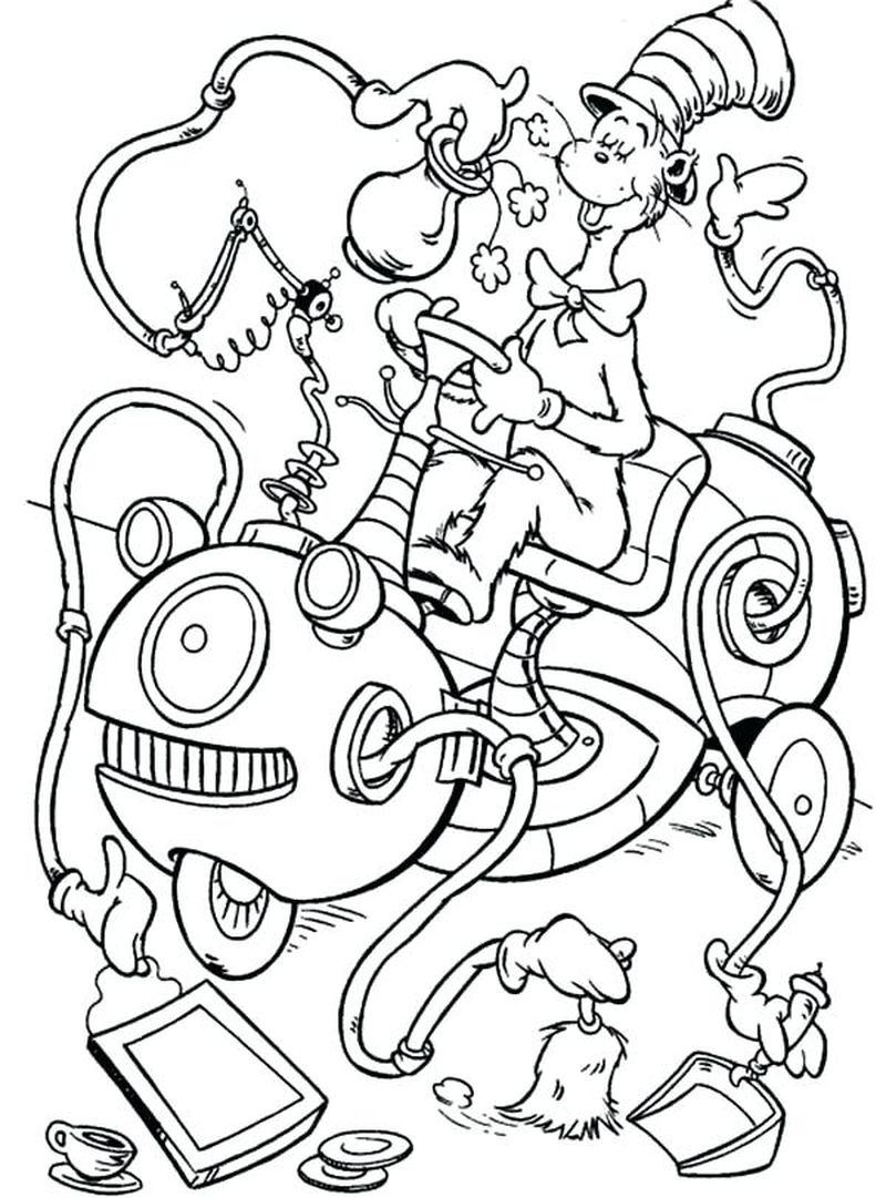 Cat In The Hat Coloring Pages Momjunction