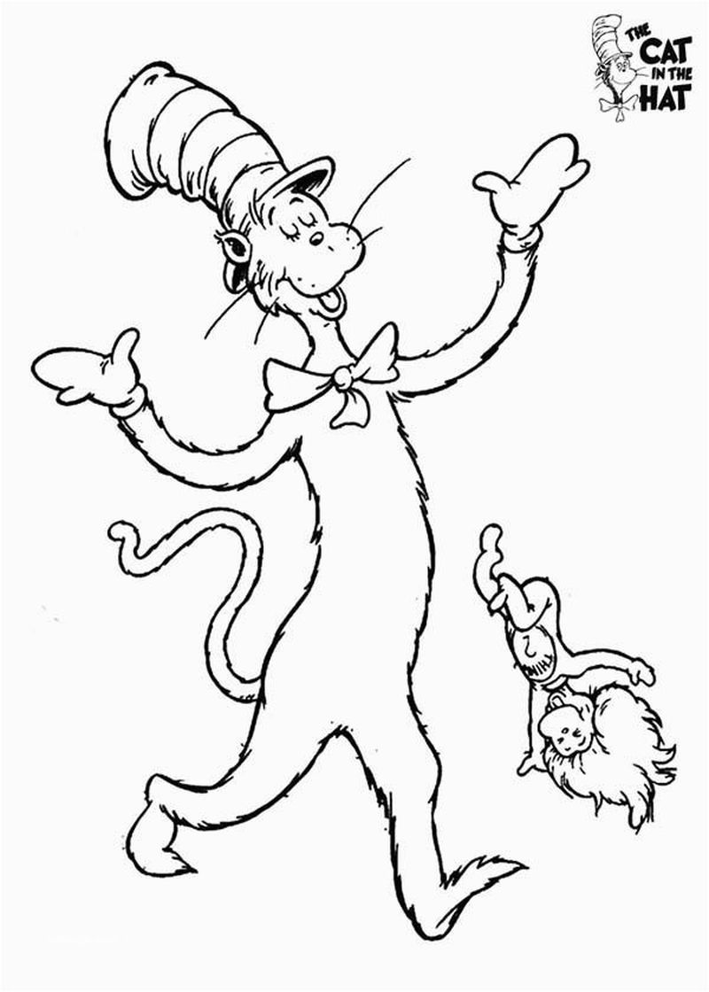 Cat In The Hat Coloring Pages PDF - Coloringfolder.com