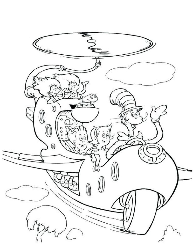 Cat In The Hat Coloring Pages To Print