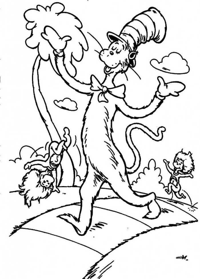 Cat In The Hat Coloring Pages 1