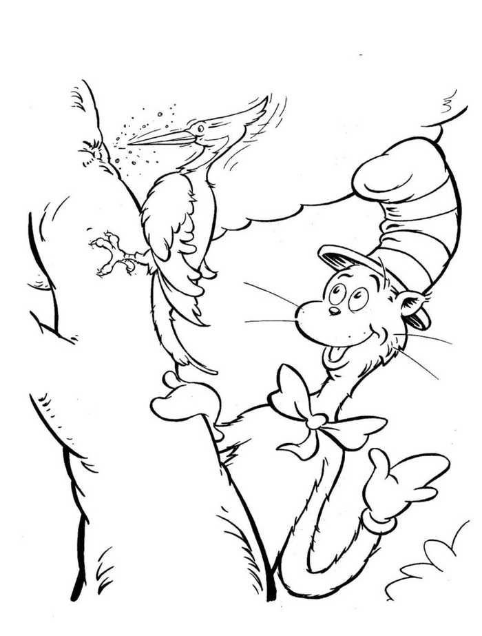 Cat In The Hat Coloring Pages Pdf - Coloringfolder.com