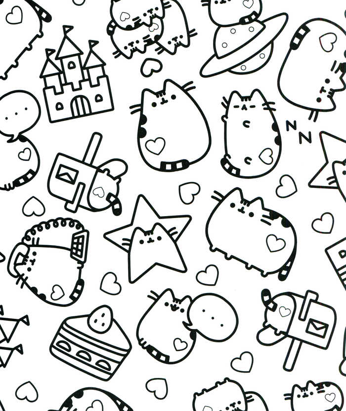 Cat Kawaii Coloring Pages