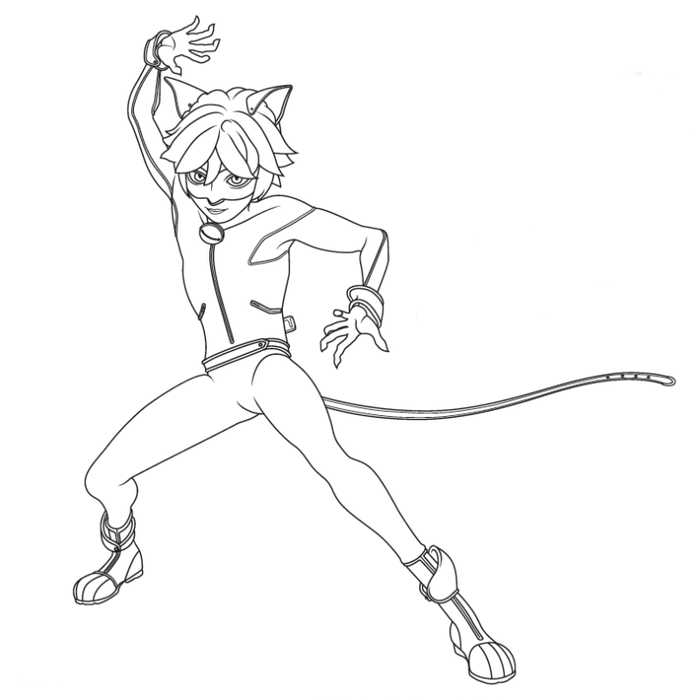 Cat Noir From Miraculous Ladybug Coloring Pages