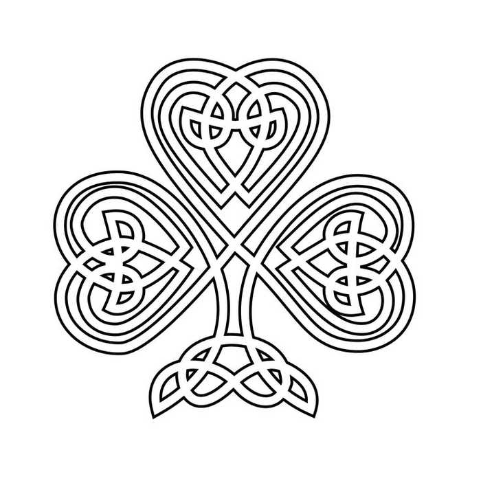 Celtic Shamrock Coloring Page