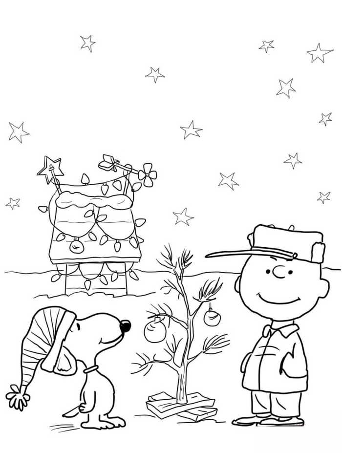 Charlie Brown And Snoopy Christmas Coloring