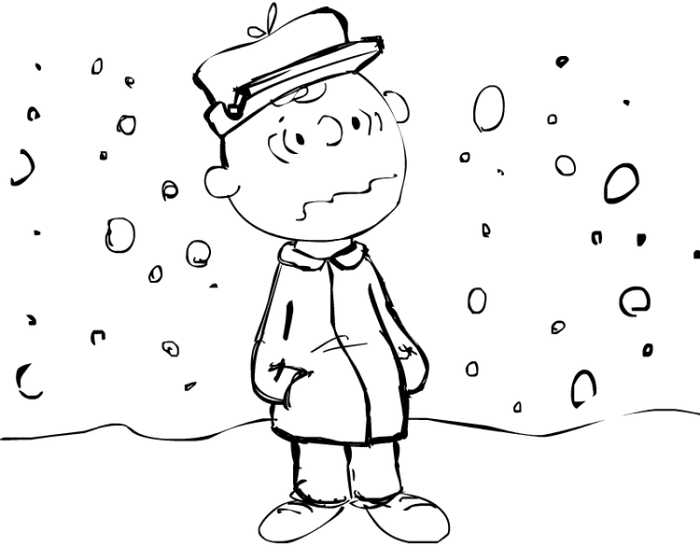 Charlie Brown Christmas Winter Coloring Page
