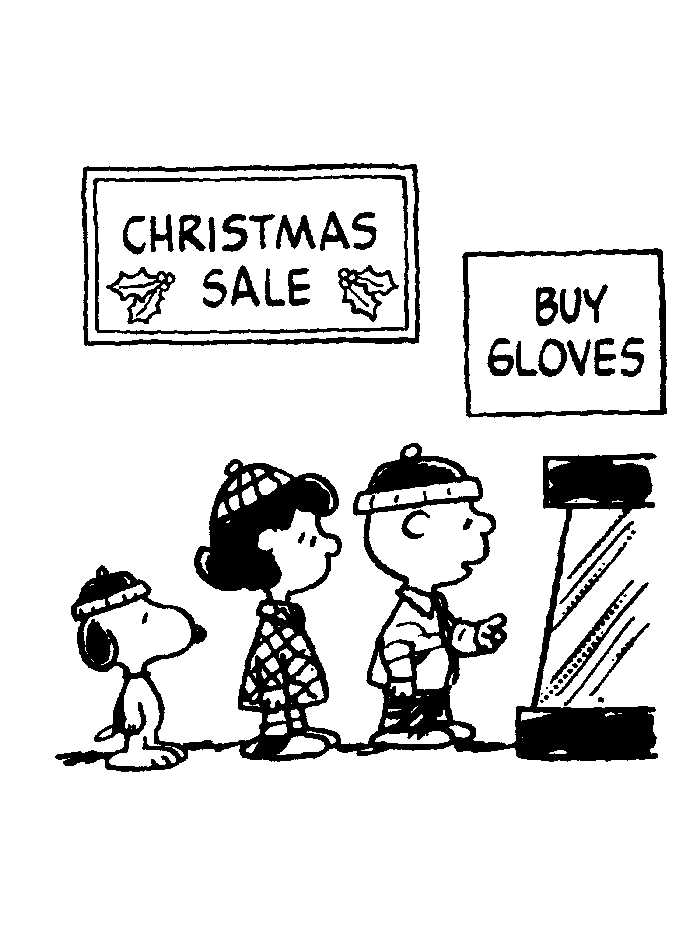 Charlie Brown Lucy Christmas Sale Coloring Page
