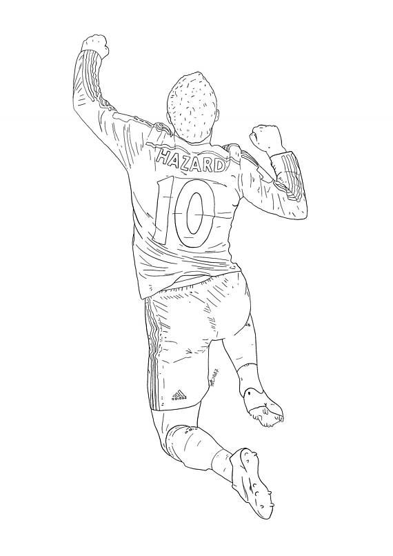 chelsea hazard coloring pages