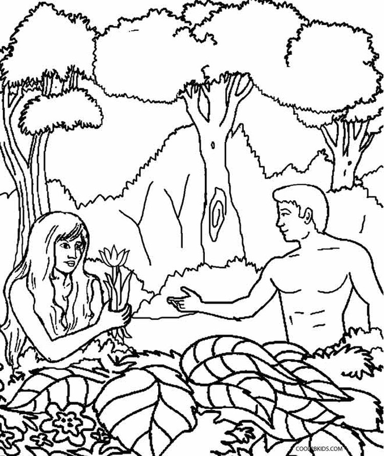 Children Bible Story The Creation Of Adam And Eve Coloring Activity Pages