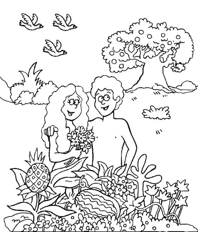 Childrens Coloring Pages For Adam And Eve