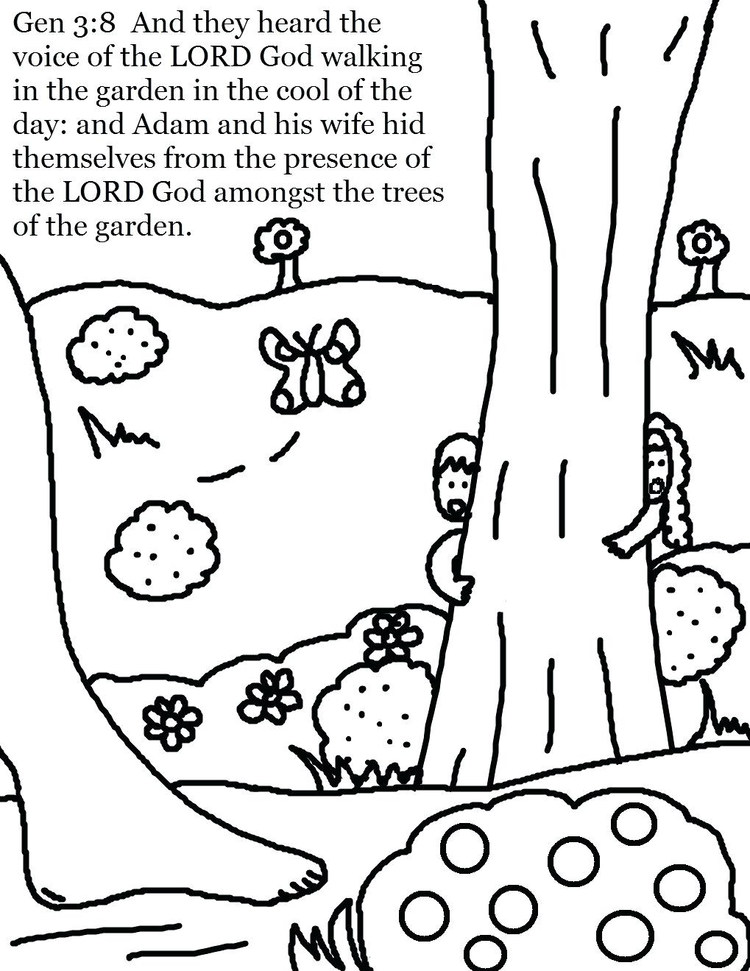 Christian Coloring Pages For Children Adam And Eve