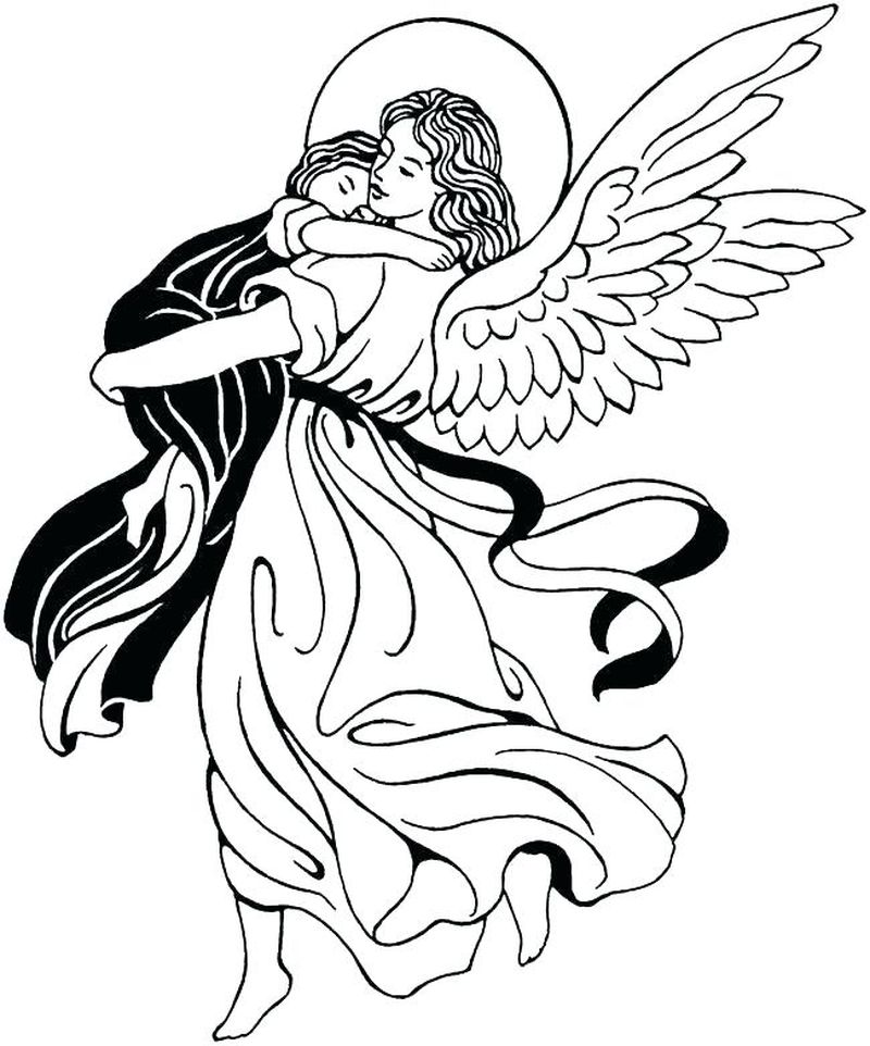 Christmas Angel Coloring Pages For Kids