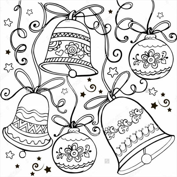 Christmas Bell Ornaments Coloring Page 1