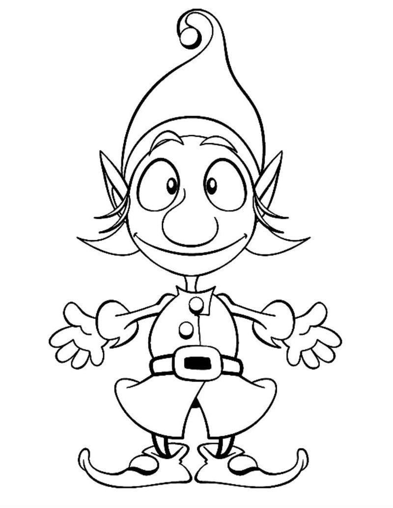 Christmas Coloring Pages For Kids Elf