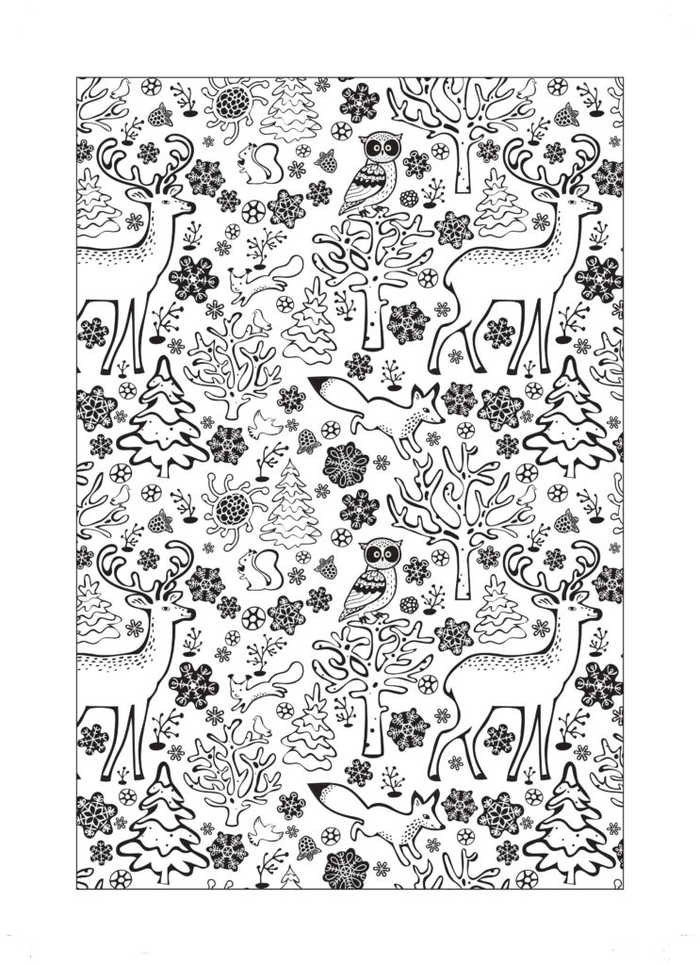 Christmas Coloring Pages Animal Design 1