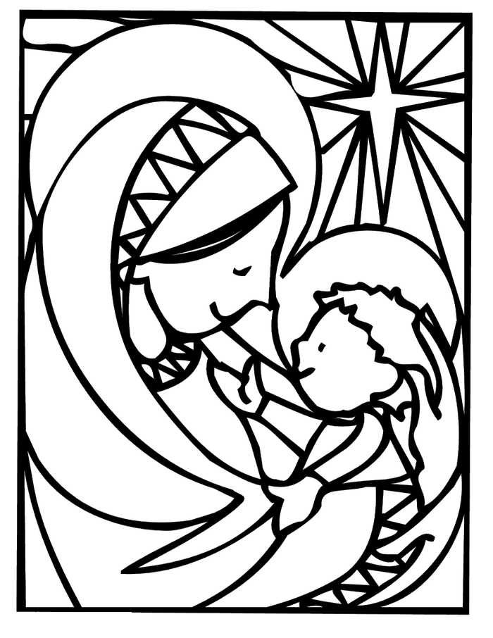 Christmas Coloring Pages Jesus And Mary