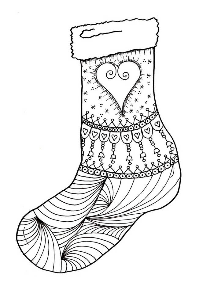 Christmas Coloring Pages Stocking 1