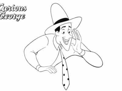 Christmas Curious George Coloring Pages