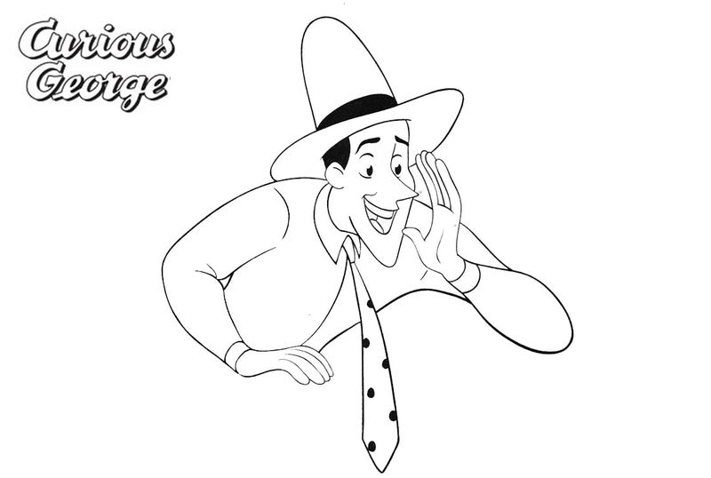 Christmas Curious George Coloring Pages
