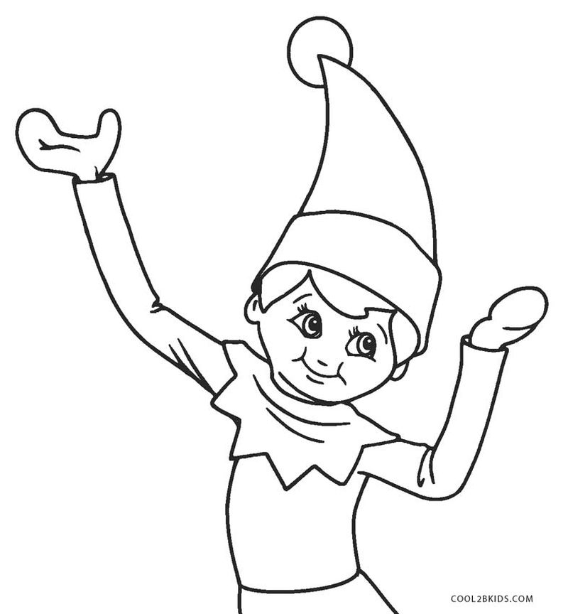 Christmas Elf Coloring Book Pages