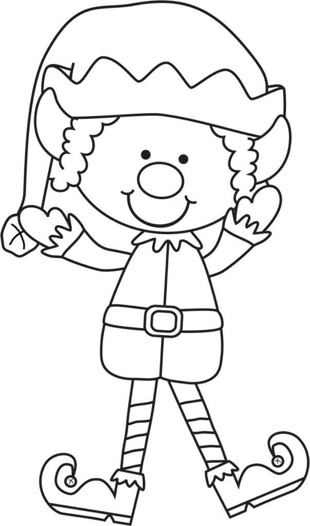 Christmas Elf Coloring Page