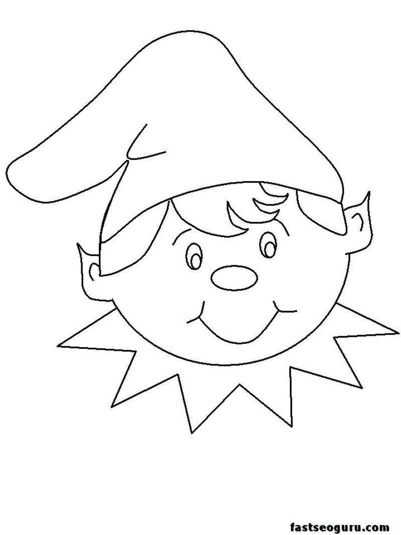 Christmas Elf Coloring Pages For Kids