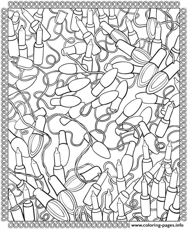 Christmas Lights Coloring Pages For Adults