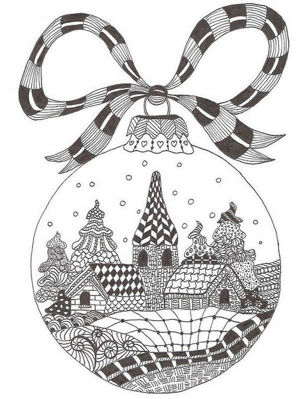 Christmas Ornament Coloring Page 1