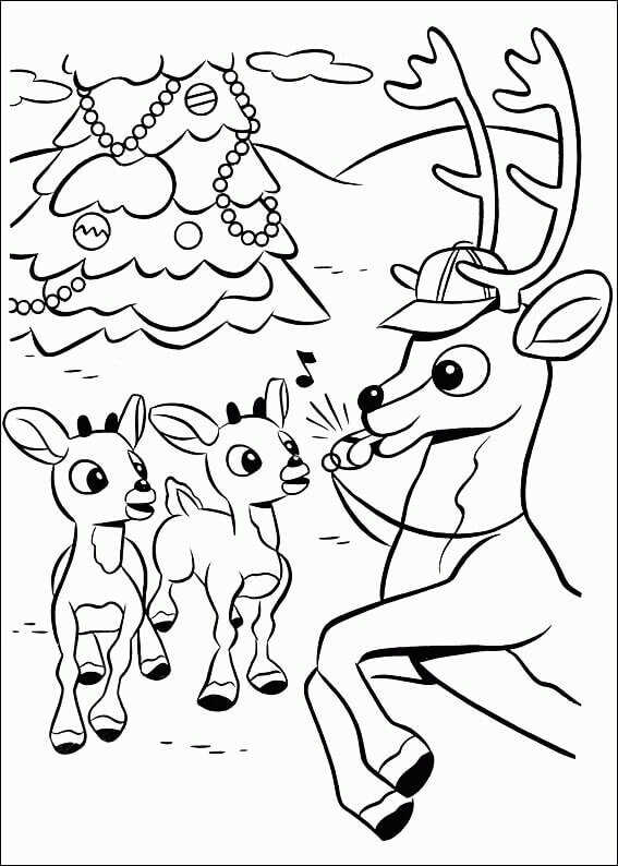 Christmas Rudolph Coloring Pages Printable