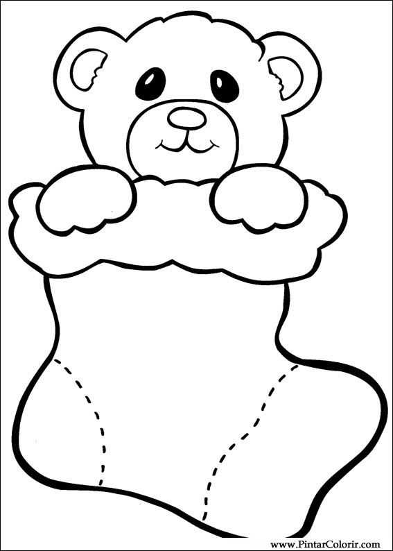 Christmas Stocking Coloring Page For Preschool