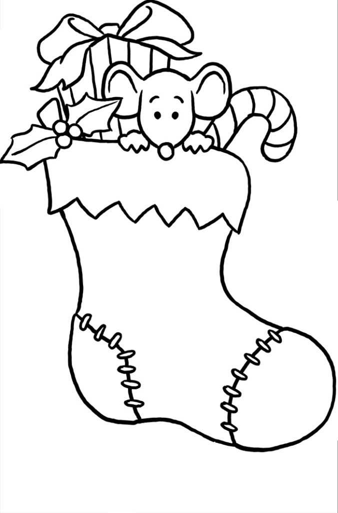 Christmas Stocking Coloring Pages 2