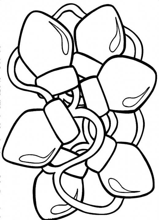 Christmas String Lights Coloring Page