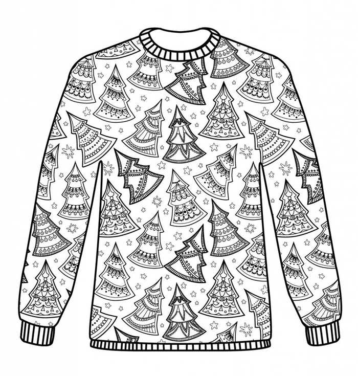 Christmas Sweater Coloring Pages For Adults