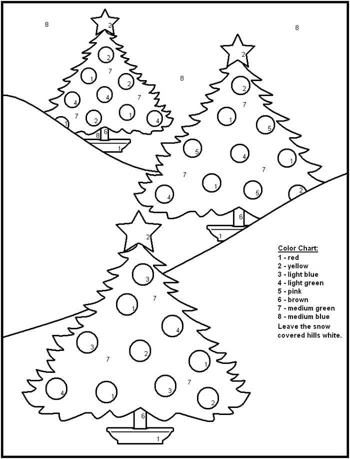 Christmas Tree Color By Number 1